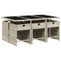 vidaXL 7-tlg. Garten-Essgruppe mit Kissen Hellgrau Poly Rattan vidaXL 7-tlg. Garten-Essgruppe mit Kissen Hellgrau Poly Rattan