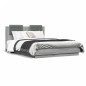 vidaXL Bettgestell mit Kopfteil & LED-Leuchten Grau Sonoma 140x190 cm vidaXL Bettgestell mit Kopfteil & LED-Leuchten Grau Sonoma 140x190 cm