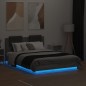 vidaXL Bettgestell mit Kopfteil & LED-Leuchten Grau Sonoma 140x190 cm vidaXL Bettgestell mit Kopfteil & LED-Leuchten Grau Sonoma 140x190 cm