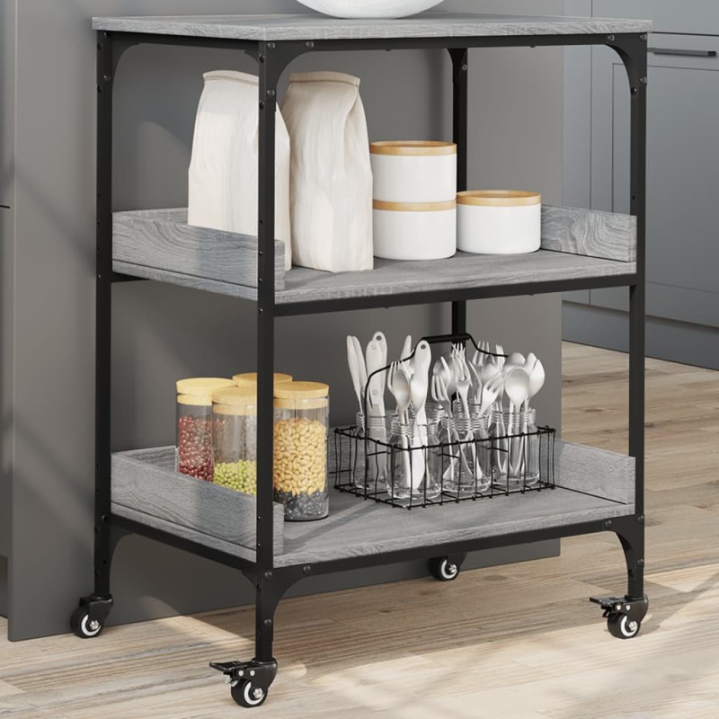 vidaXL Küchenwagen Grau Sonoma 60x41x80,5 cm Holzwerkstoff vidaXL Küchenwagen Grau Sonoma 60x41x80,5 cm Holzwerkstoff