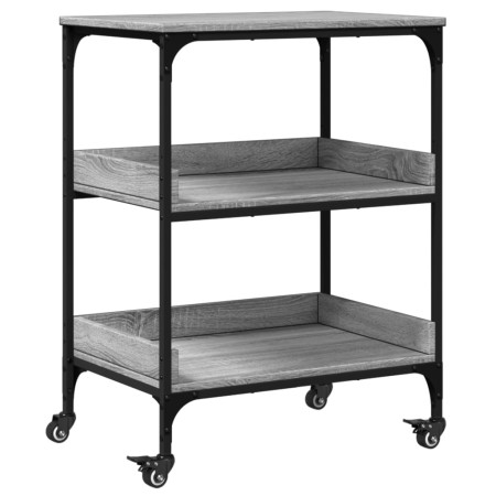 vidaXL Küchenwagen Grau Sonoma 60x41x80,5 cm Holzwerkstoff