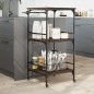 vidaXL Küchenwagen Braun Eichen-Optik 60,5x50x105 cm Holzwerkstoff vidaXL Küchenwagen Braun Eichen-Optik 60,5x50x105 cm Holzwerkstoff