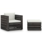 vidaXL 2-tlg. Garten-Lounge-Set mit Kissen Grau Imprägniertes Holz vidaXL 2-tlg. Garten-Lounge-Set mit Kissen Grau Imprägniertes Holz