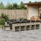 vidaXL 15-tlg. Garten-Essgruppe mit Kissen Hellgrau Poly Rattan vidaXL 15-tlg. Garten-Essgruppe mit Kissen Hellgrau Poly Rattan