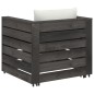 vidaXL 2-tlg. Garten-Lounge-Set mit Kissen Grau Imprägniertes Holz vidaXL 2-tlg. Garten-Lounge-Set mit Kissen Grau Imprägniertes Holz