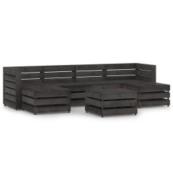 vidaXL 7-tlg. Garten-Lounge-Set Grau Imprägniertes Kiefernholz