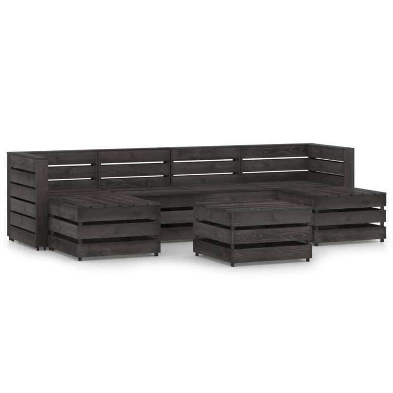 vidaXL 7-tlg. Garten-Lounge-Set Grau Imprägniertes Kiefernholz vidaXL 7-tlg. Garten-Lounge-Set Grau Imprägniertes Kiefernholz