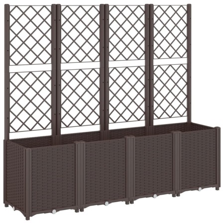 vidaXL Pflanzkübel mit Rankgitter Braun 160x40x140 cm PP