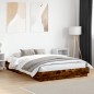 vidaXL Bettgestell mit LED Räuchereiche 150x200 cm vidaXL Bettgestell mit LED Räuchereiche 150x200 cm