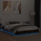 vidaXL Bettgestell mit LED Räuchereiche 150x200 cm vidaXL Bettgestell mit LED Räuchereiche 150x200 cm