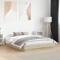 vidaXL Bettgestell mit LED Sonoma-Eiche 140x190 cm vidaXL Bettgestell mit LED Sonoma-Eiche 140x190 cm