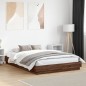 vidaXL Bettgestell mit LED Braun Eiche-Optik 150x200 cm vidaXL Bettgestell mit LED Braun Eiche-Optik 150x200 cm