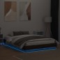 vidaXL Bettgestell mit LED Braun Eiche-Optik 150x200 cm vidaXL Bettgestell mit LED Braun Eiche-Optik 150x200 cm