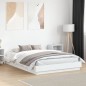 vidaXL Bettgestell mit LED Weiß 150x200 cm vidaXL Bettgestell mit LED Weiß 150x200 cm