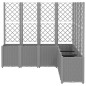 vidaXL Pflanzkübel mit Rankgitter Hellgrau 160x160x140 cm PP vidaXL Pflanzkübel mit Rankgitter Hellgrau 160x160x140 cm PP