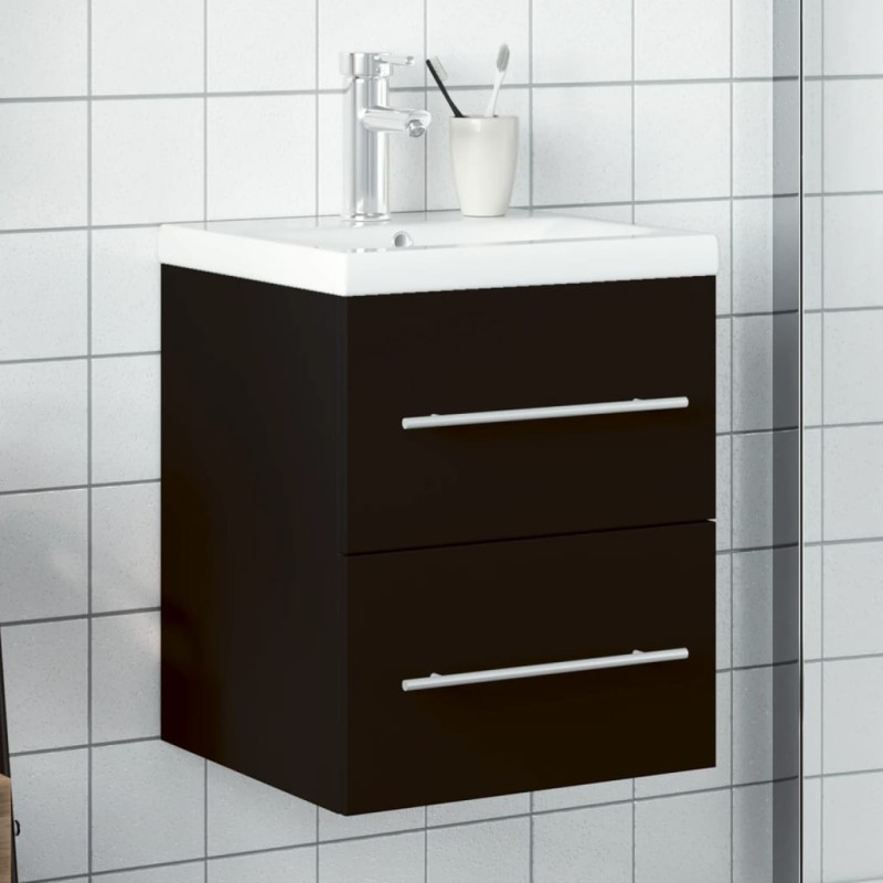 vidaXL Waschbeckenunterschrank mit Einbaubecken Schwarz vidaXL Waschbeckenunterschrank mit Einbaubecken Schwarz