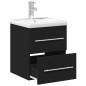 vidaXL Waschbeckenunterschrank mit Einbaubecken Schwarz vidaXL Waschbeckenunterschrank mit Einbaubecken Schwarz