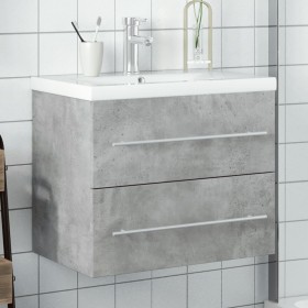 vidaXL Waschbeckenunterschrank mit Einbaubecken Betongrau