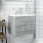 vidaXL Waschbeckenunterschrank mit Einbaubecken Betongrau vidaXL Waschbeckenunterschrank mit Einbaubecken Betongrau