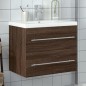 vidaXL Waschbeckenunterschrank mit Einbaubecken Braun Eiche-Optik vidaXL Waschbeckenunterschrank mit Einbaubecken Braun Eiche-Optik