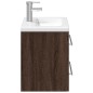 vidaXL Waschbeckenunterschrank mit Einbaubecken Braun Eiche-Optik vidaXL Waschbeckenunterschrank mit Einbaubecken Braun Eiche-Optik