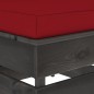 Modulare Ottomane mit Kissen Grau Imprägniertes Holz Modulare Ottomane mit Kissen Grau Imprägniertes Holz