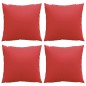 vidaXL Zierkissen 4 Stk. Rot 50x50 cm Stoff vidaXL Zierkissen 4 Stk. Rot 50x50 cm Stoff