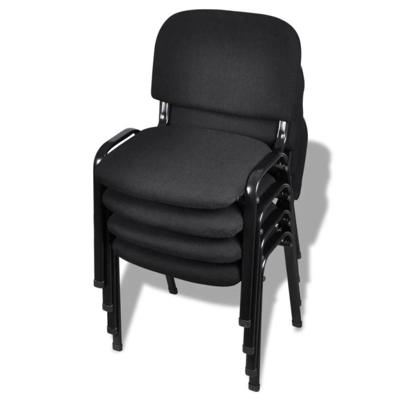 vidaXL Stapelbare Bürostühle 4 Stk. Stoff Schwarz vidaXL Stapelbare Bürostühle 4 Stk. Stoff Schwarz