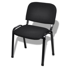 vidaXL Stapelbare Bürostühle 4 Stk. Stoff Schwarz