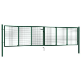 vidaXL Mesh-Gartentor Stahl 400 x 75 cm Grün