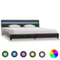 vidaXL Bettgestell mit LED Grau Kunstleder 150x200 cm vidaXL Bettgestell mit LED Grau Kunstleder 150x200 cm