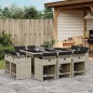vidaXL 11-tlg. Garten-Essgruppe mit Kissen Hellgrau Poly Rattan vidaXL 11-tlg. Garten-Essgruppe mit Kissen Hellgrau Poly Rattan