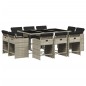 vidaXL 11-tlg. Garten-Essgruppe mit Kissen Hellgrau Poly Rattan vidaXL 11-tlg. Garten-Essgruppe mit Kissen Hellgrau Poly Rattan
