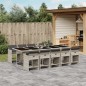 vidaXL 11-tlg. Garten-Essgruppe mit Kissen Hellgrau Poly Rattan vidaXL 11-tlg. Garten-Essgruppe mit Kissen Hellgrau Poly Rattan