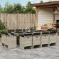 vidaXL 13-tlg. Garten-Essgruppe mit Kissen Hellgrau Poly Rattan vidaXL 13-tlg. Garten-Essgruppe mit Kissen Hellgrau Poly Rattan