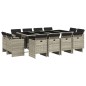 vidaXL 13-tlg. Garten-Essgruppe mit Kissen Hellgrau Poly Rattan vidaXL 13-tlg. Garten-Essgruppe mit Kissen Hellgrau Poly Rattan
