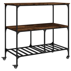 vidaXL Küchenwagen Räuchereiche 100x50x95 cm Holzwerkstoff