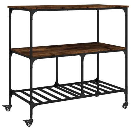 vidaXL Küchenwagen Räuchereiche 100x50x95 cm Holzwerkstoff