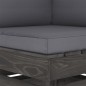 Modulares Ecksofa mit Kissen Grau Imprägniertes Holz Modulares Ecksofa mit Kissen Grau Imprägniertes Holz