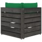 Modulares Ecksofa mit Kissen Grau Imprägniertes Holz Modulares Ecksofa mit Kissen Grau Imprägniertes Holz