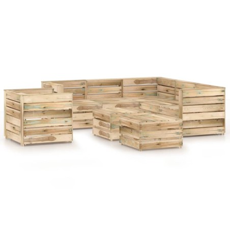 8-tlg. Garten-Lounge-Set Grün Imprägniertes Kiefernholz