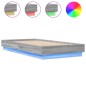 vidaXL Bettgestell mit LED Grau Sonoma-Eiche 90x190 cm vidaXL Bettgestell mit LED Grau Sonoma-Eiche 90x190 cm