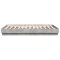 vidaXL Bettgestell mit LED Betongrau 135x190 cm