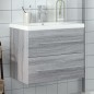 vidaXL Waschbeckenunterschrank mit Einbaubecken Grau Sonoma-Eiche vidaXL Waschbeckenunterschrank mit Einbaubecken Grau Sonoma-Eiche