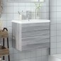 vidaXL Waschbeckenunterschrank mit Einbaubecken Grau Sonoma-Eiche vidaXL Waschbeckenunterschrank mit Einbaubecken Grau Sonoma-Eiche