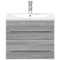 vidaXL Waschbeckenunterschrank mit Einbaubecken Grau Sonoma-Eiche vidaXL Waschbeckenunterschrank mit Einbaubecken Grau Sonoma-Eiche