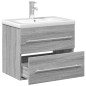 vidaXL Waschbeckenunterschrank mit Einbaubecken Grau Sonoma-Eiche vidaXL Waschbeckenunterschrank mit Einbaubecken Grau Sonoma-Eiche