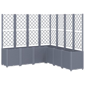 vidaXL Pflanzkübel mit Rankgitter Grau 160x160x140 cm PP