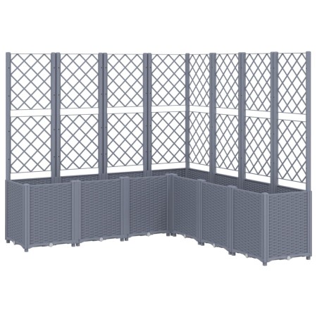vidaXL Pflanzkübel mit Rankgitter Grau 160x160x140 cm PP