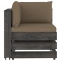 Modulares Ecksofa mit Kissen Grau Imprägniertes Holz Modulares Ecksofa mit Kissen Grau Imprägniertes Holz